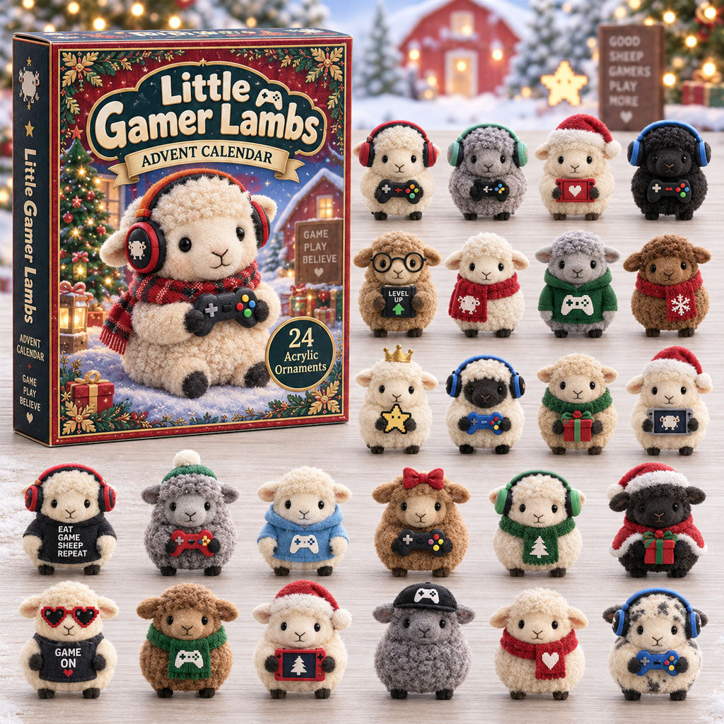 CHRISTMAS KICKOFF 40% OFF - Little Gamer Lambs Advent Calendar 2026 - 24-Day Festive Countdown, Acrylic Charms Blind Box - Gift For Grandchildren, Kid AC0HA308