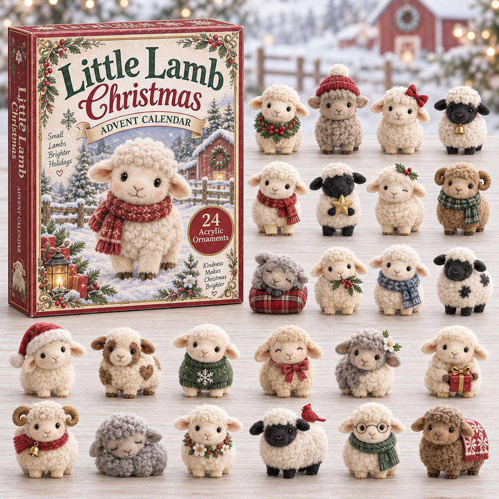 CHRISTMAS KICKOFF 40% OFF - Little Lamb Christmas Advent Calendar 2026 - 24-Day Festive Countdown, Acrylic Charms Blind Box - Gift For Grandchildren, Kid AC0HA309