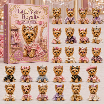 CHRISTMAS KICKOFF 40% OFF - Little Yorkie Royalty Advent Calendar 2026 - 24-Day Festive Countdown, Acrylic Charms Blind Box - Gift For Yorkshire Terrier Lovers AC0NT062