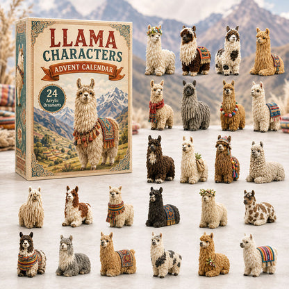 CHRISTMAS KICKOFF 40% OFF - Llama Characters Advent Calendar 2026 - 24-Day Festive Countdown, Acrylic Charms Blind Box - Gift For Llama Lovers AC0TH032