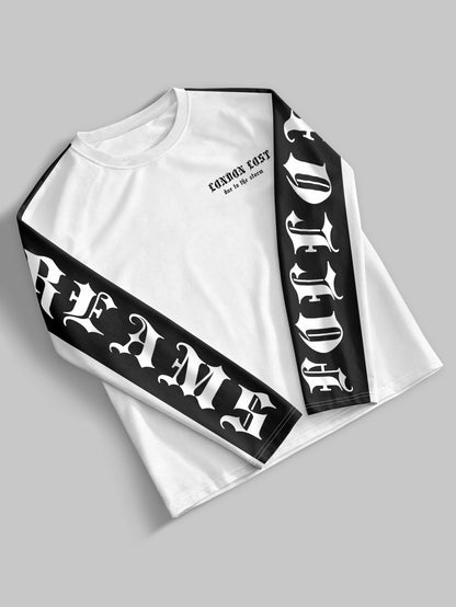 London Lost Gothic Lettering Blocked Long Sleeve Tee