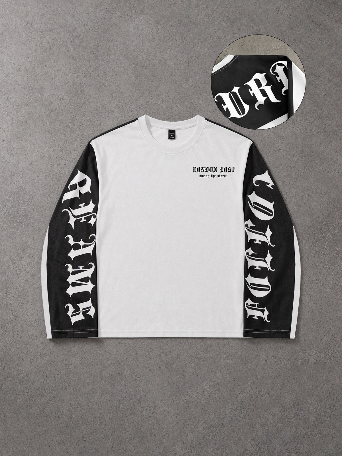 London Lost Gothic Lettering Blocked Long Sleeve Tee