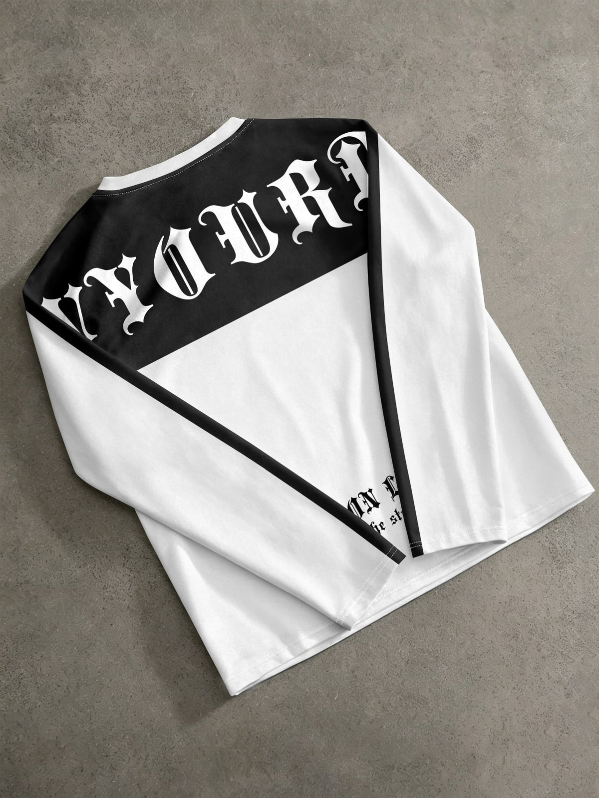 London Lost Gothic Lettering Blocked Long Sleeve Tee