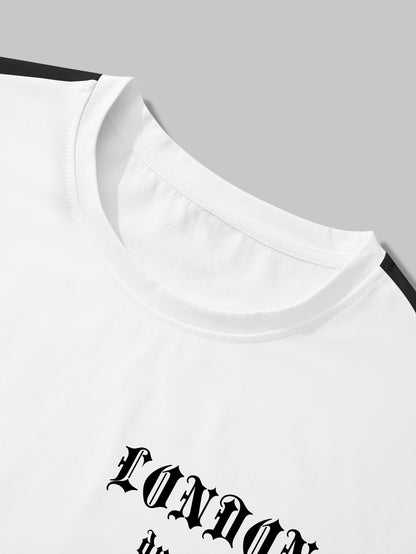 London Lost Gothic Lettering Blocked Long Sleeve Tee