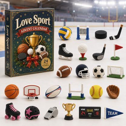 CHRISTMAS KICKOFF 40% OFF - Love Sport Advent Calendar 2026 - 24-Day Festive Countdown, Acrylic Charms Blind Box - Gift For Sports Lovers