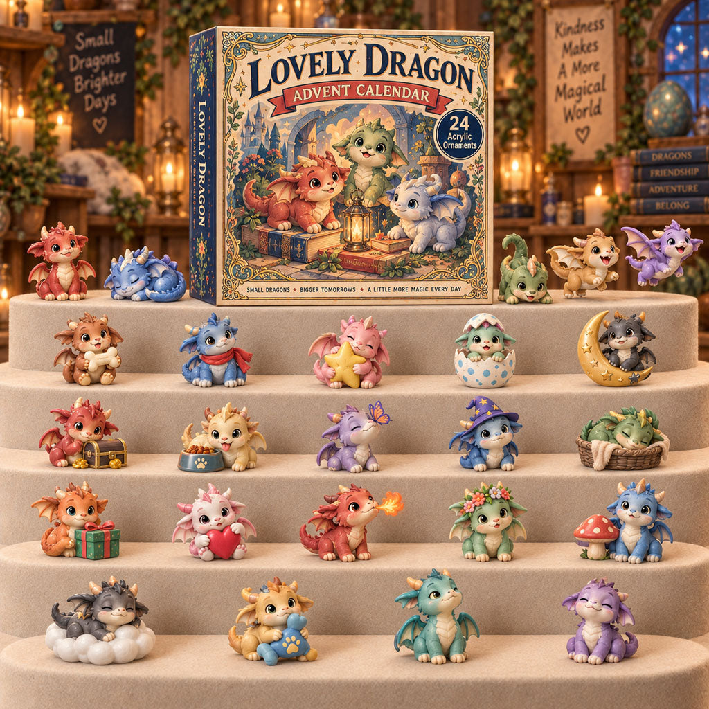 CHRISTMAS KICKOFF 40% OFF - Lovely Dragon Advent Calendar 2026 - 24-Day Festive Countdown, Acrylic Charms Blind Box - Gift For Dragon Lovers AC0TM320