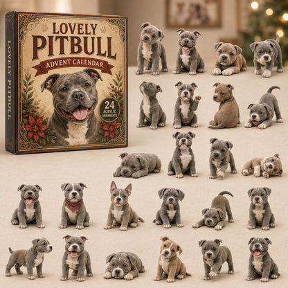 CHRISTMAS KICKOFF 40% OFF - Lovely Pitbull Advent Calendar 2026 - 24-Day Festive Countdown, Acrylic Charms Blind Box - Gift For Pitbull Lovers AC0TM275