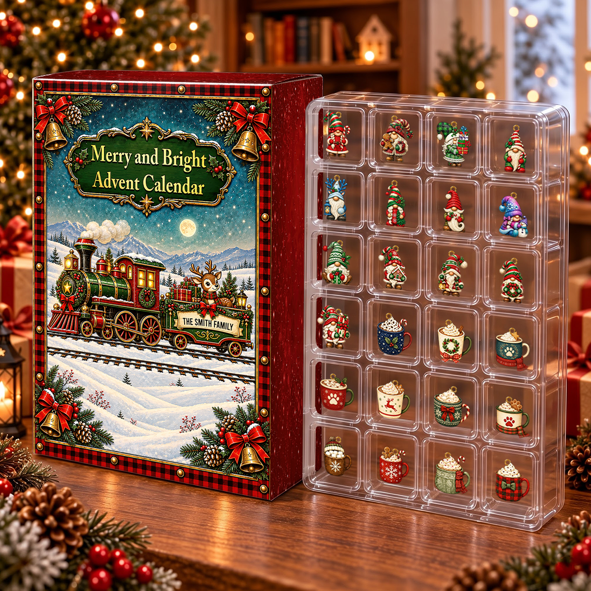 Christmas Together Advent Calendar 2026 - 24 Day Spirits Countdown, Acrylic Charms Blind Box - Gift For Family