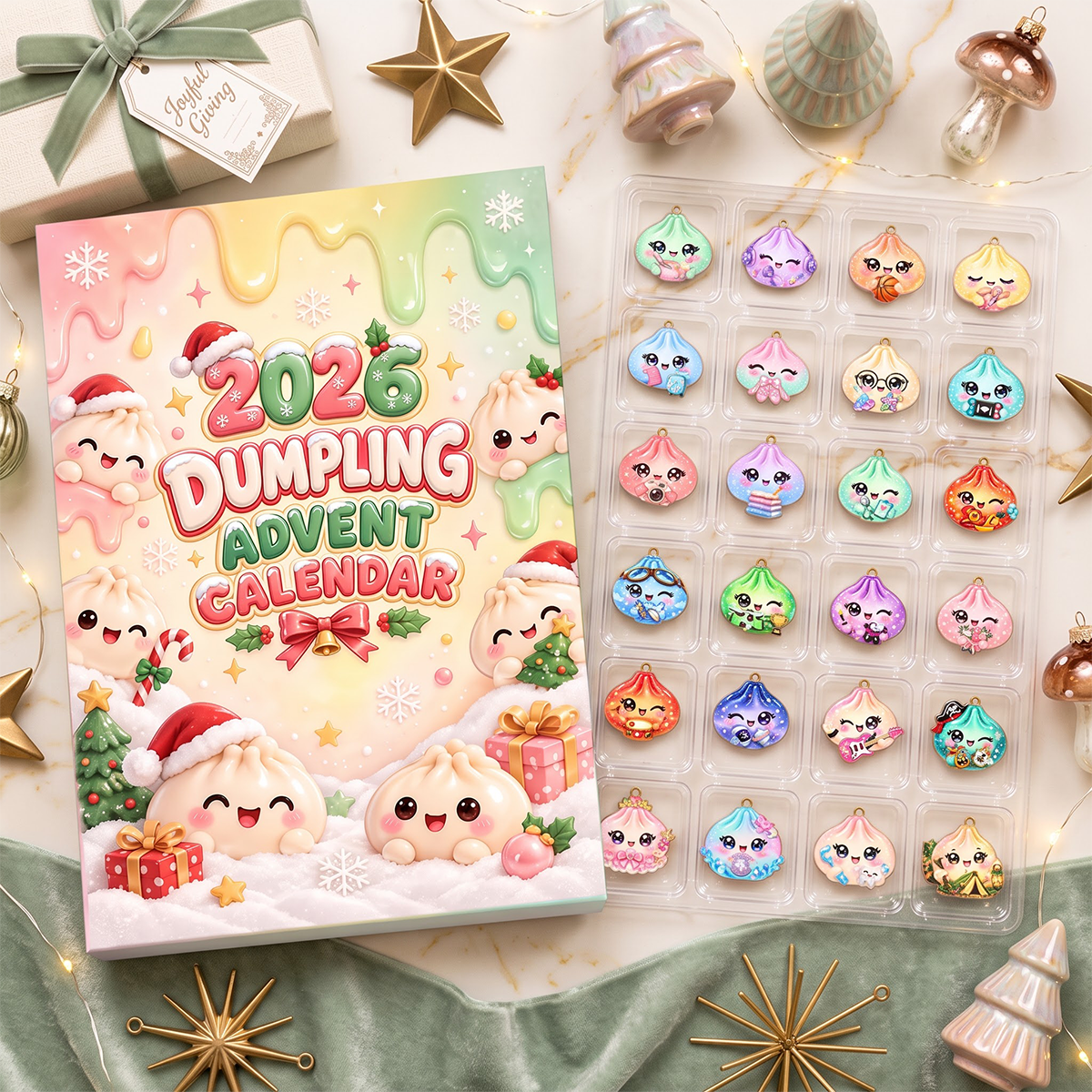 Sweet Little Dumpling This Season Advent Calendar 2026 - 24 Day Spirits Countdown, Acrylic Charms Blind Box - Gift For Family