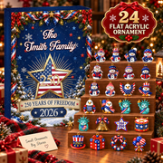Christmas 250 Years Of Freedom Together Advent Calendar 2026 - 24 Day Spirits Countdown, Acrylic Charms Blind Box - Gift For Family