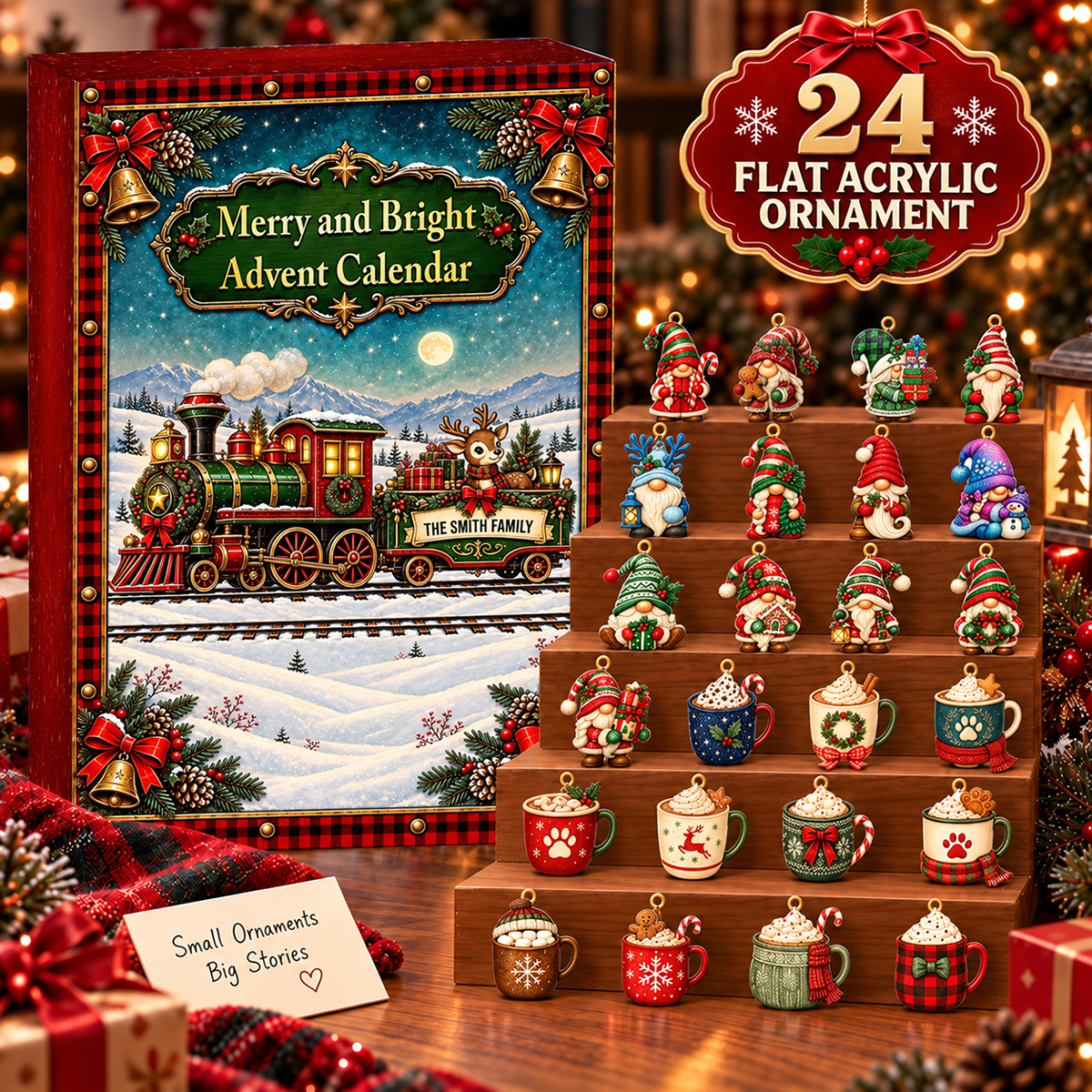 Christmas Together Advent Calendar 2026 - 24 Day Spirits Countdown, Acrylic Charms Blind Box - Gift For Family