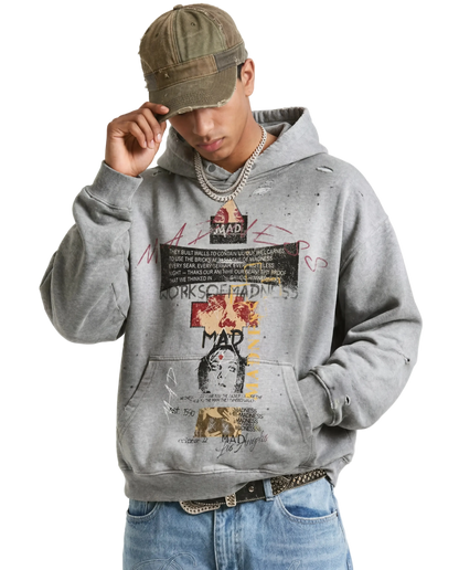Mad Anthem Faded Distress Hoodie