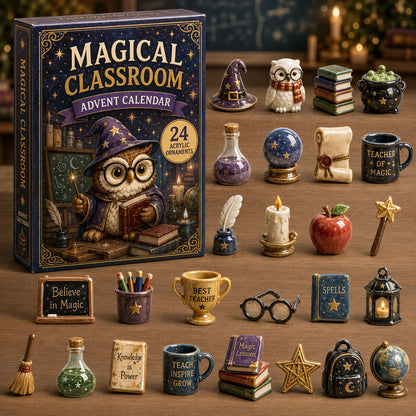 CHRISTMAS KICKOFF 40% OFF - Magical Classroom Advent Calendar 2026 - 24-Day Festive Countdown, Acrylic Charms Blind Box - Gift For Teacher AC0TM266