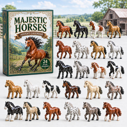 CHRISTMAS KICKOFF 40% OFF - Majestic Horse Advent Calendar 2026 - 24-Day Festive Countdown, Acrylic Charms Blind Box - Gift For Horse Lovers