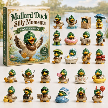 CHRISTMAS KICKOFF 40% OFF - Mallard Duck Silly Moments Advent Calendar 2026 - 24-Day Festive Countdown, Acrylic Charms Blind Box - Gift For Mallard Duck Lovers AC0HA209