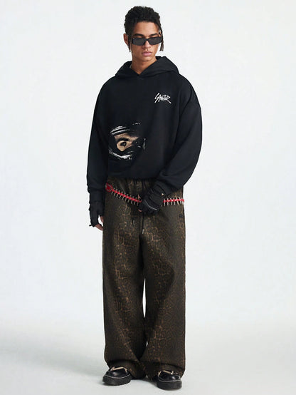 Manfinity NXTstreet Letter Figure Hoodie
