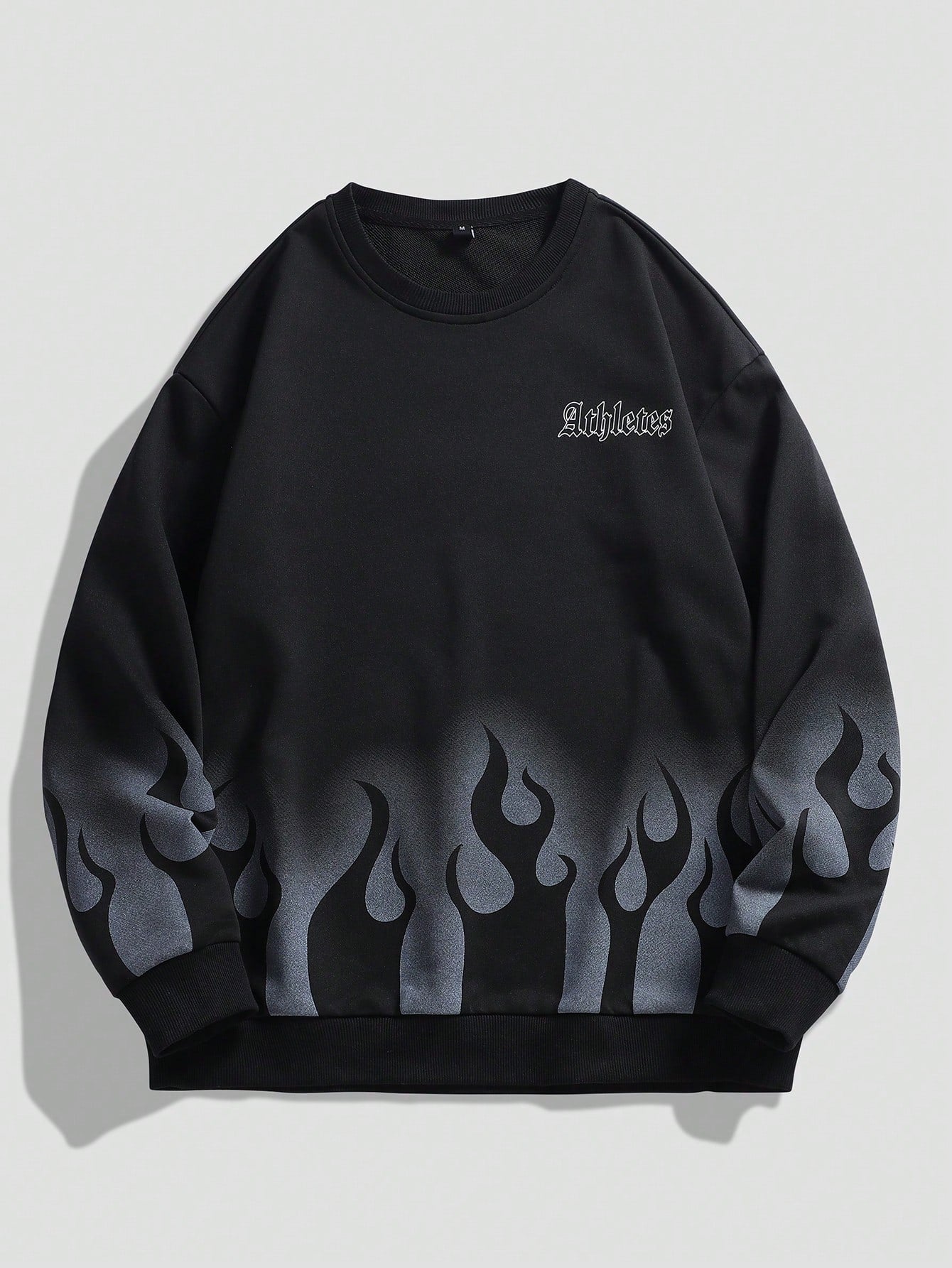 Men’s Flame Graphic Black Navy Unique Sweatshirt