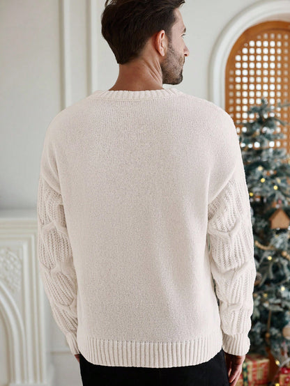 Christmas Element Decor Crew Neck Long Sleeve Sweater
