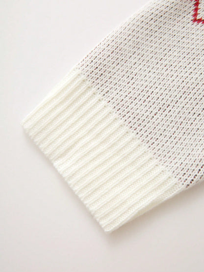 Christmas Deer Pattern Funny Loose Fit Crew Neck Pullover Sweater