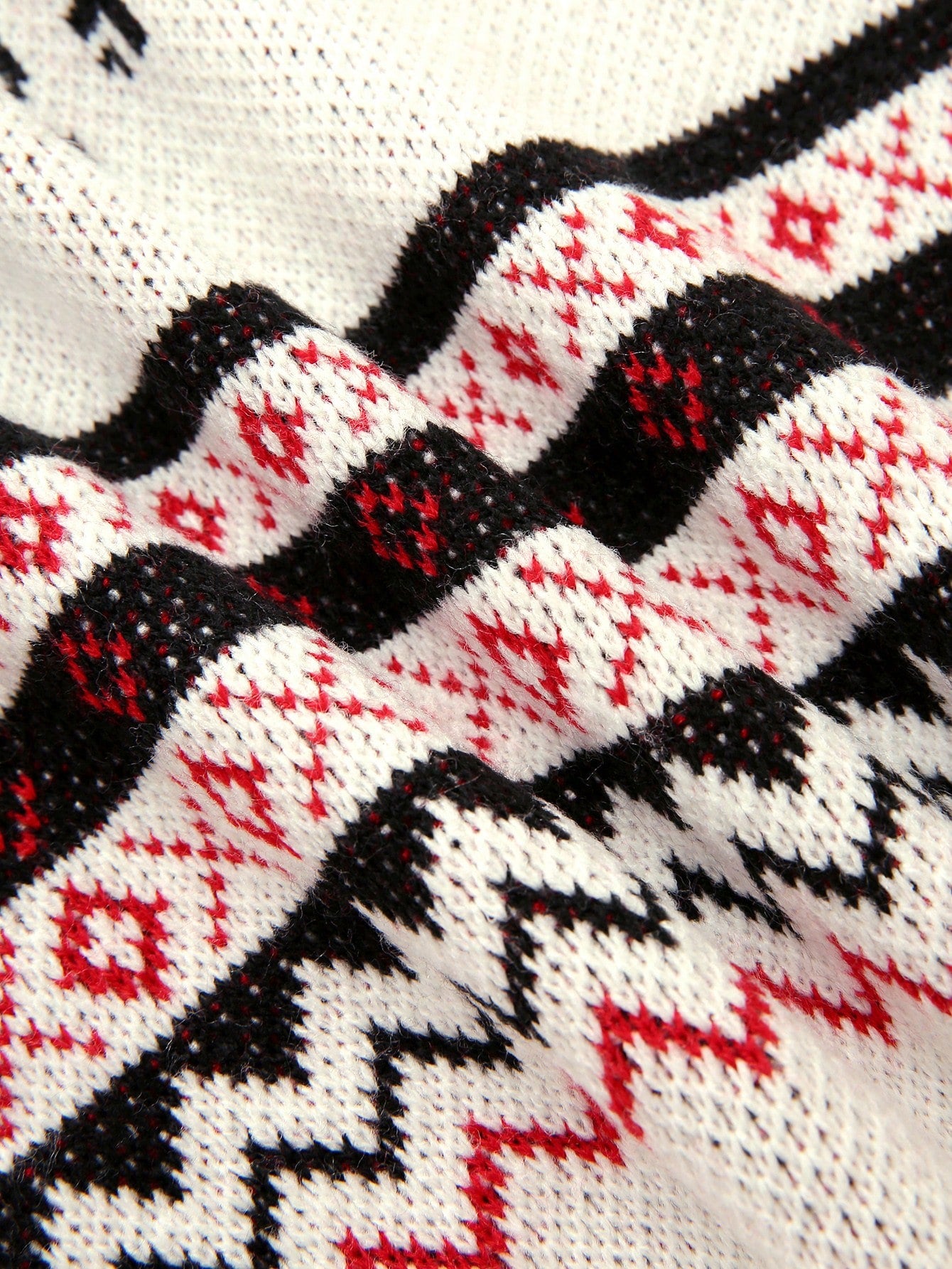 Christmas Deer Pattern Funny Loose Fit Crew Neck Pullover Sweater