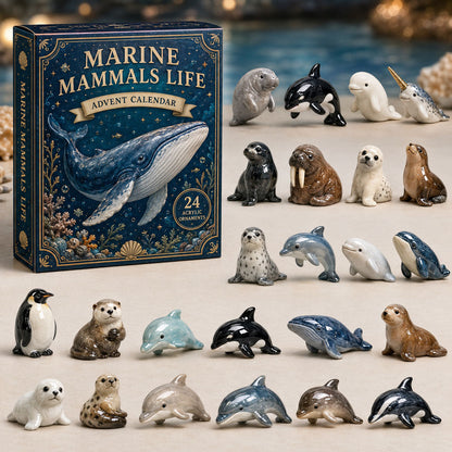 CHRISMAST KICKOFF 40% OFF - Marine Mammals Life Advent Calendar 2026 - 24-Day Festive Countdown, Acrylic Charms Blind Box - Gift For Fish Lovers AC0TM153