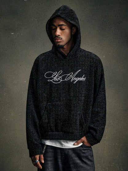 Men Y2K Black Baggy Hoodie