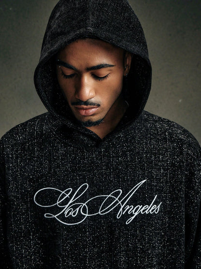 Men Y2K Black Baggy Hoodie