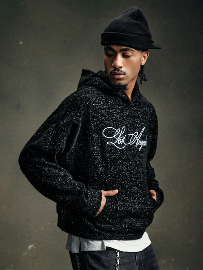 Men Y2K Black Baggy Hoodie