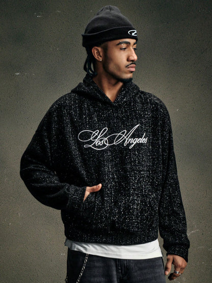 Men Y2K Black Baggy Hoodie