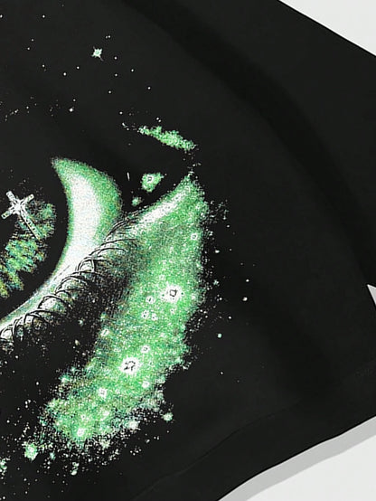 Men Gothic Eye Print Streetwear Hoodie
