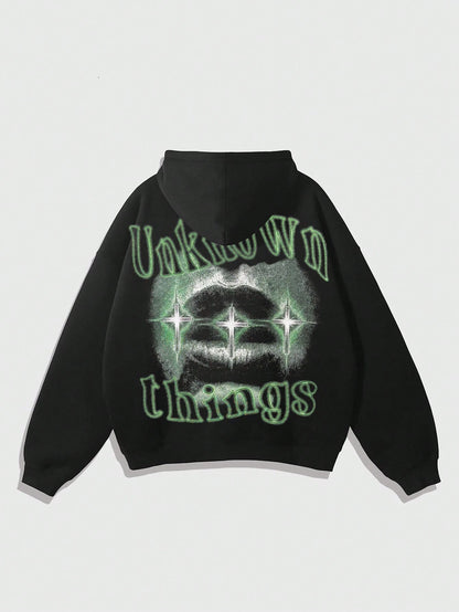 Men Gothic Eye Print Streetwear Hoodie