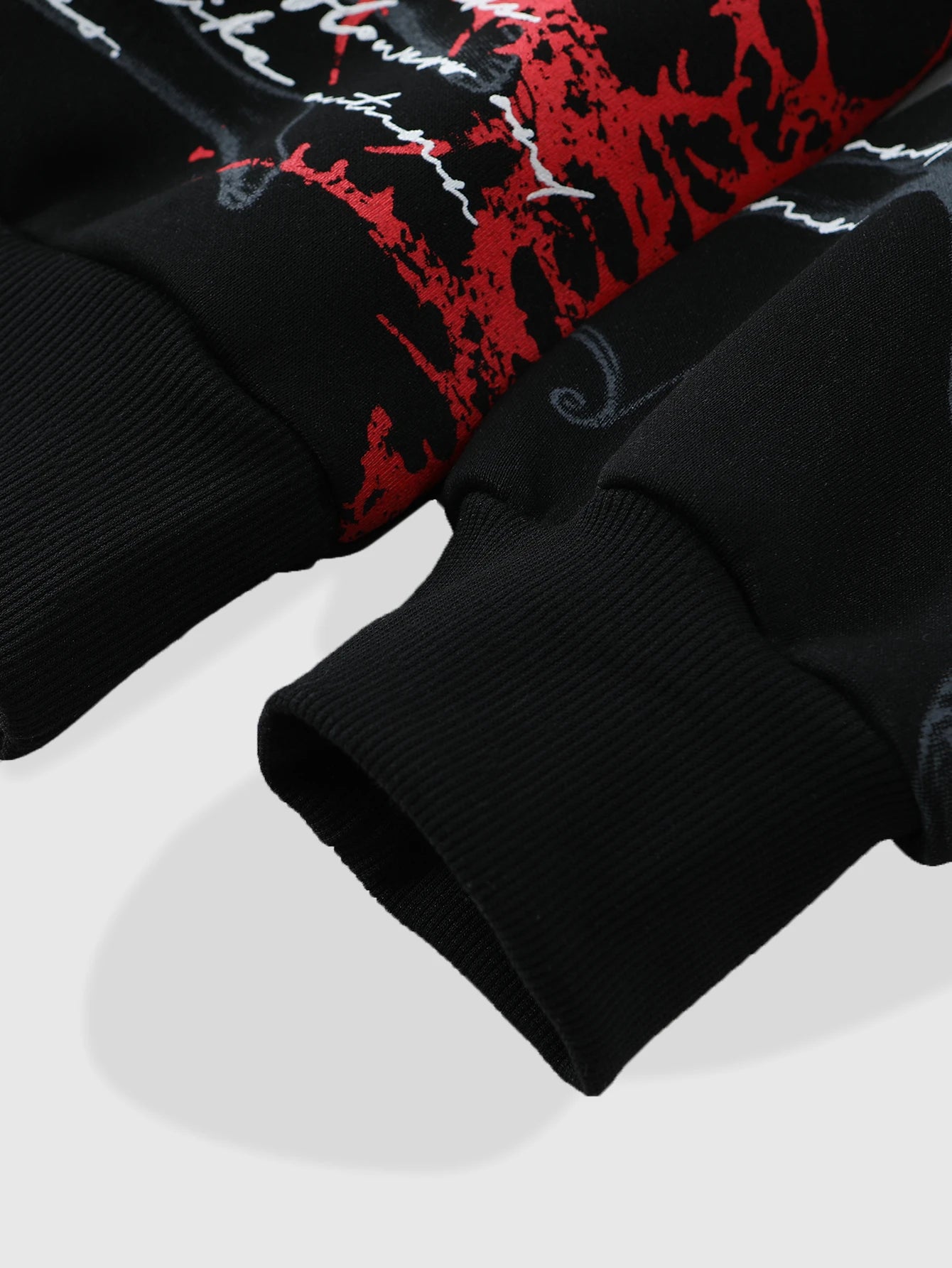 Men Hip Hop Dark Letter Print Hoodie