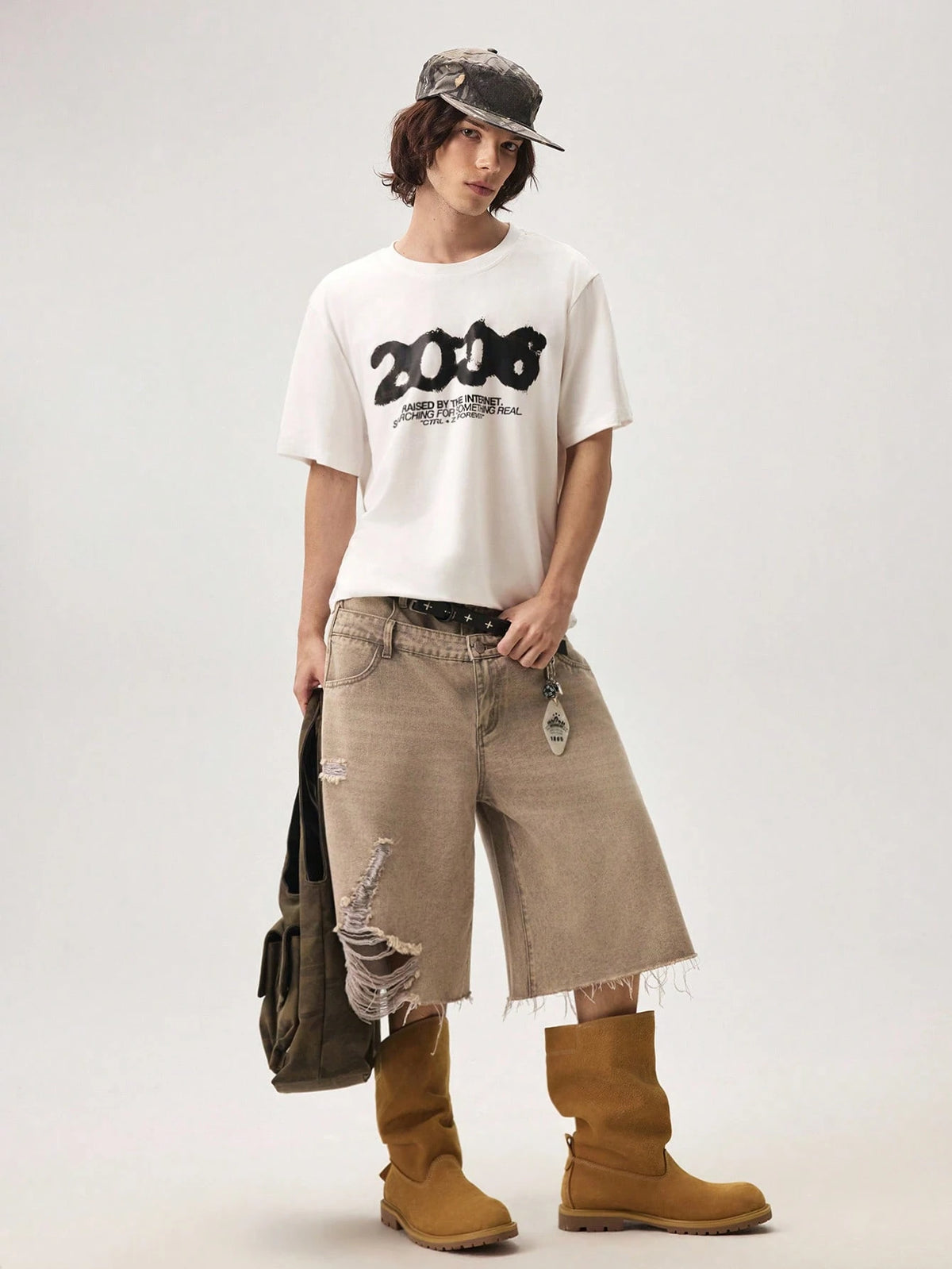 Men Letter Print 2006 Short Sleeve T-Shirt