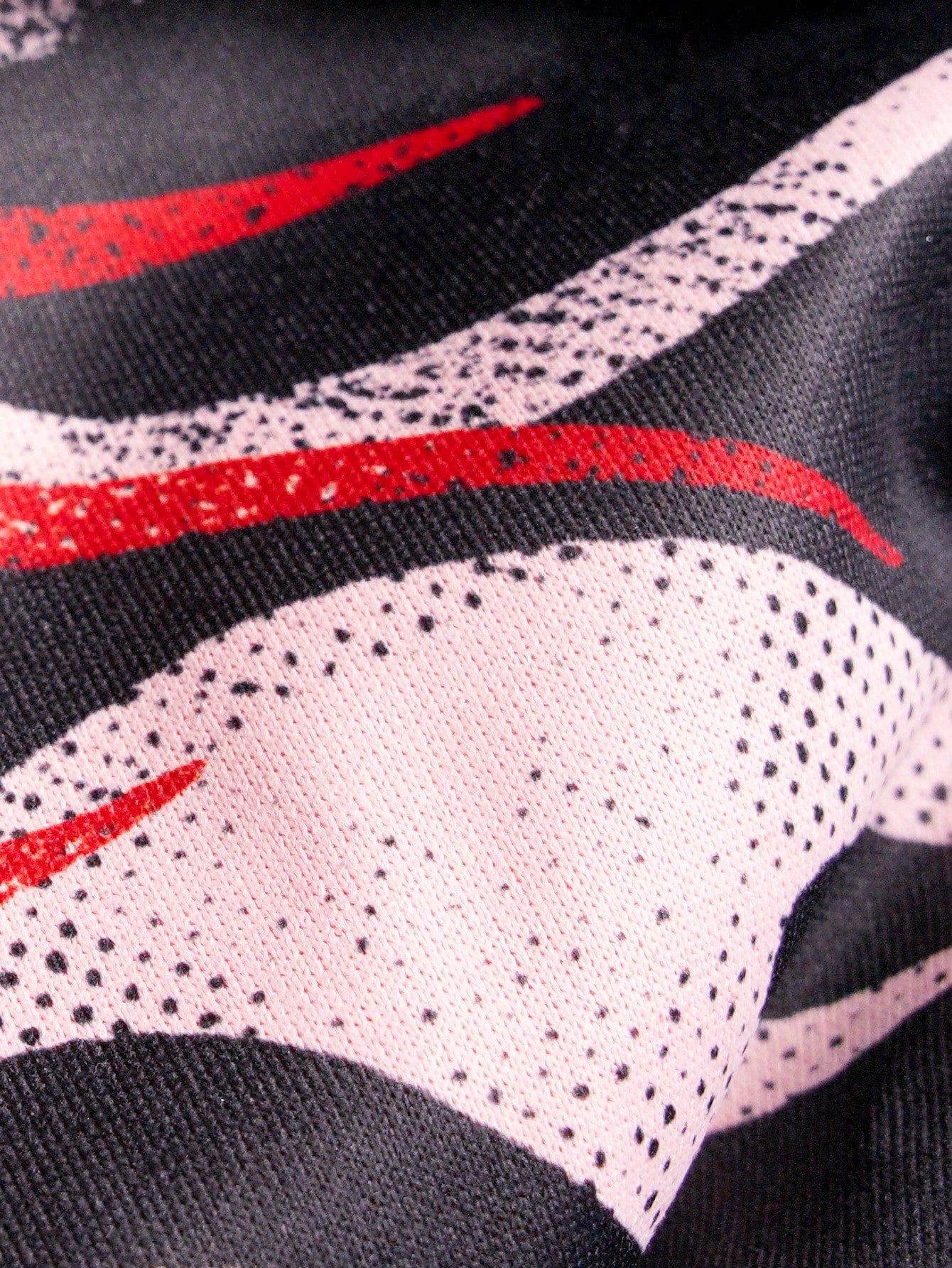 Men Pink Striped Collar Long Sleeve Graphic T-Shirt