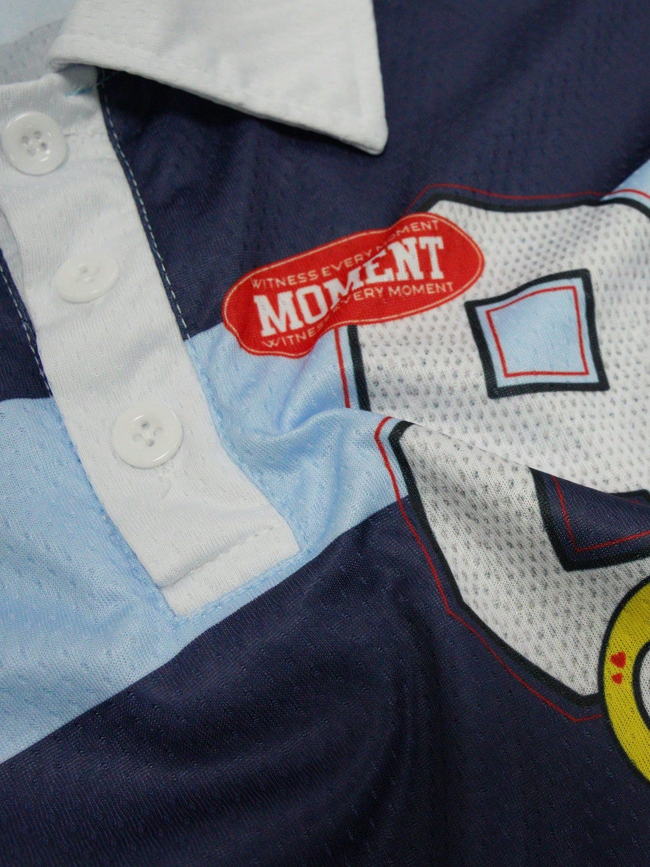 Men Printed Striped College Style Short Sleeve Polo