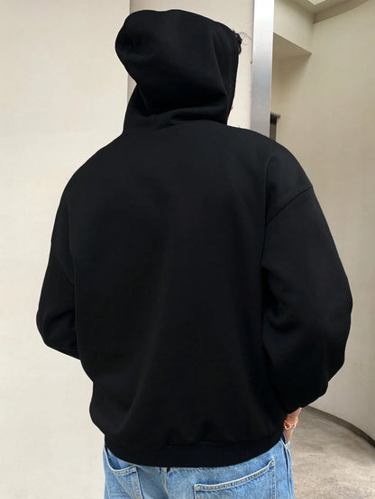 Men Skull Letter Print Autumn Casual Hoodie