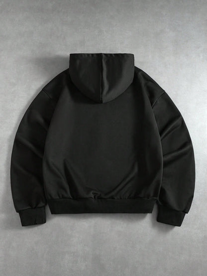 Men Skull & Snake Print Loose Fit Hoodie