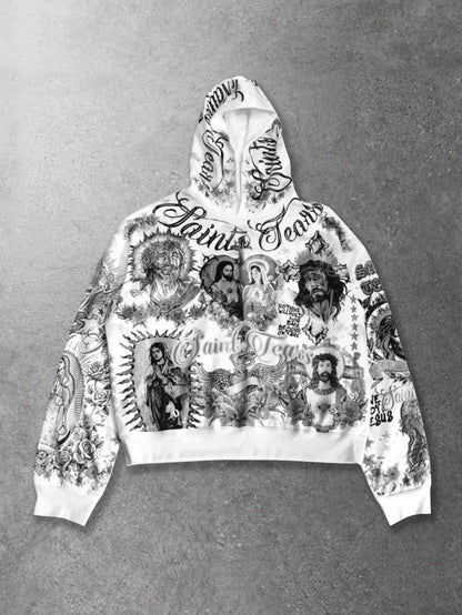 Men Street Graphic Print Hoodie