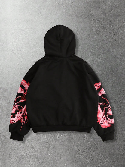 Men Street Life Teeth Letter Hoodie