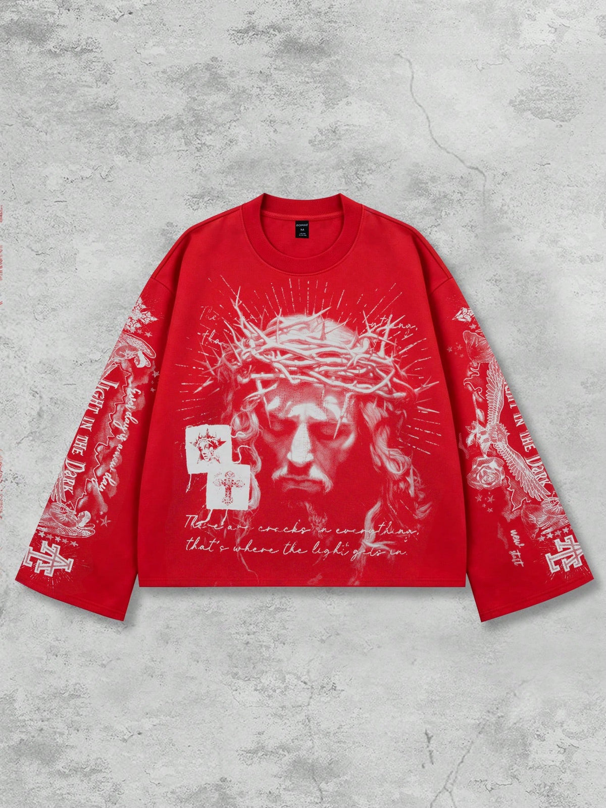 Men Streetwear Graphic Pullover Long Tee