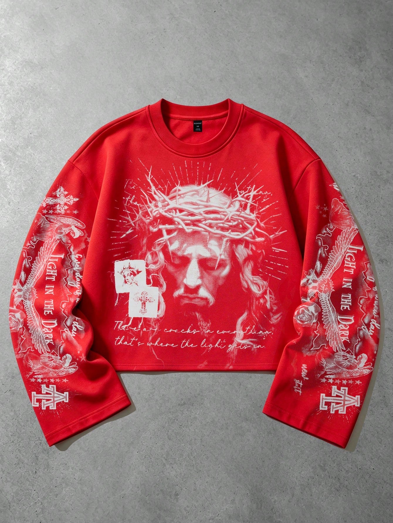 Men Streetwear Graphic Pullover Long Tee