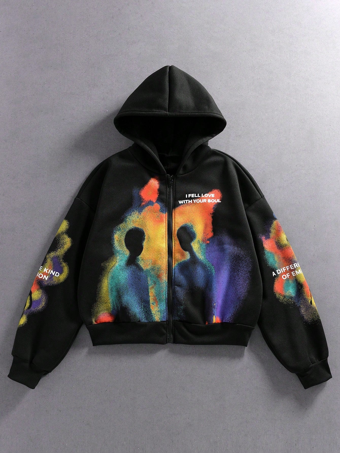 Men Tie-Dye Blurred Print Hoodie