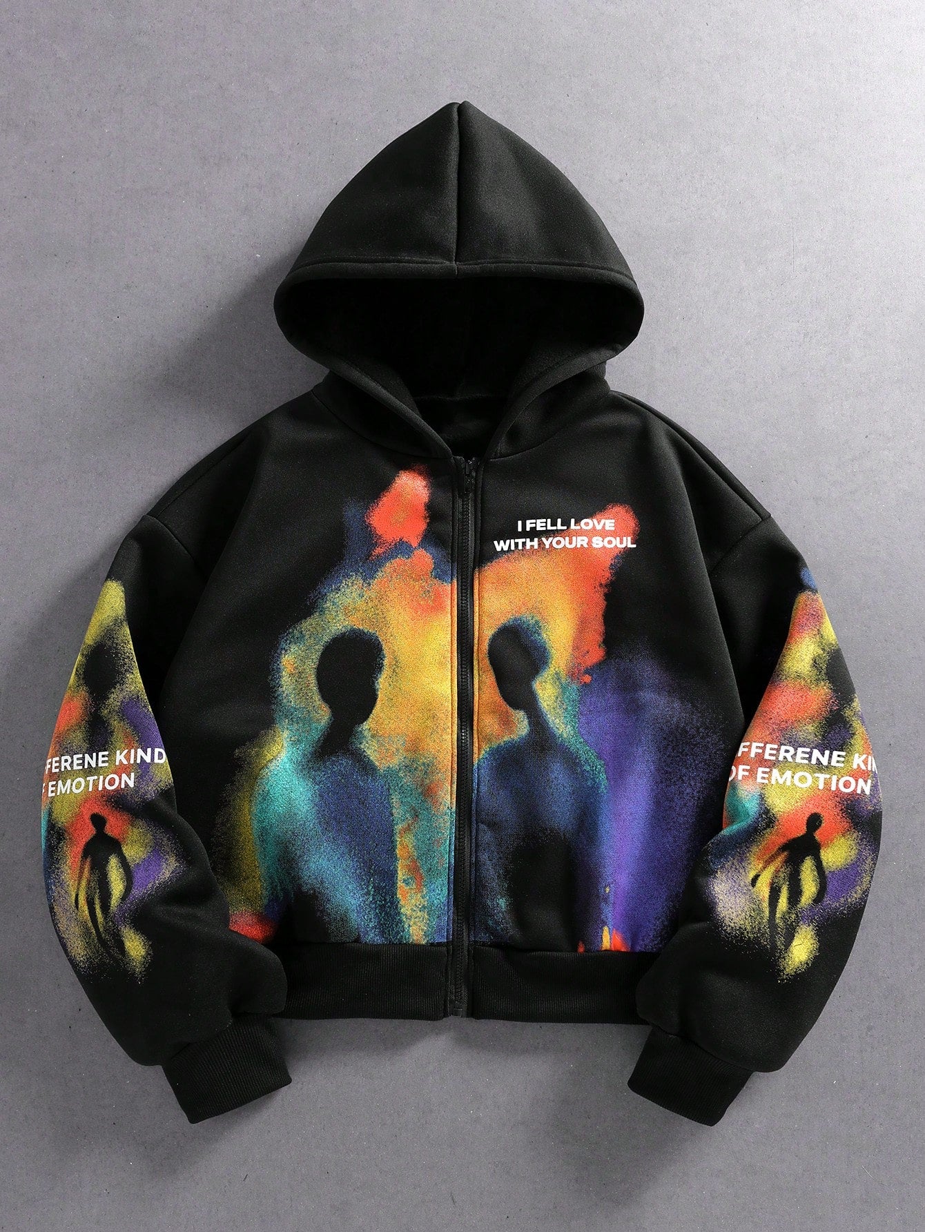 Men Tie-Dye Blurred Print Hoodie