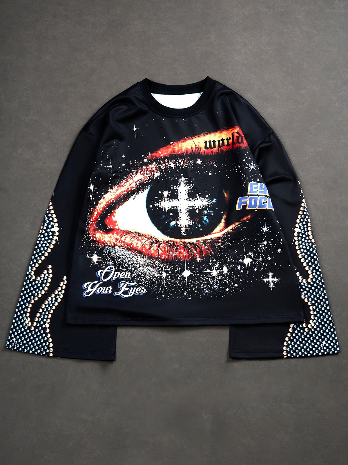 Men Vintage Distressed Eye Graphic Sweatshirt
