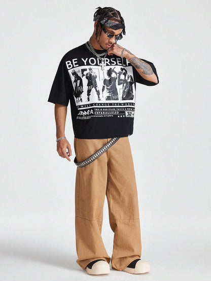 Men Vintage Slogan Print T-Shirt