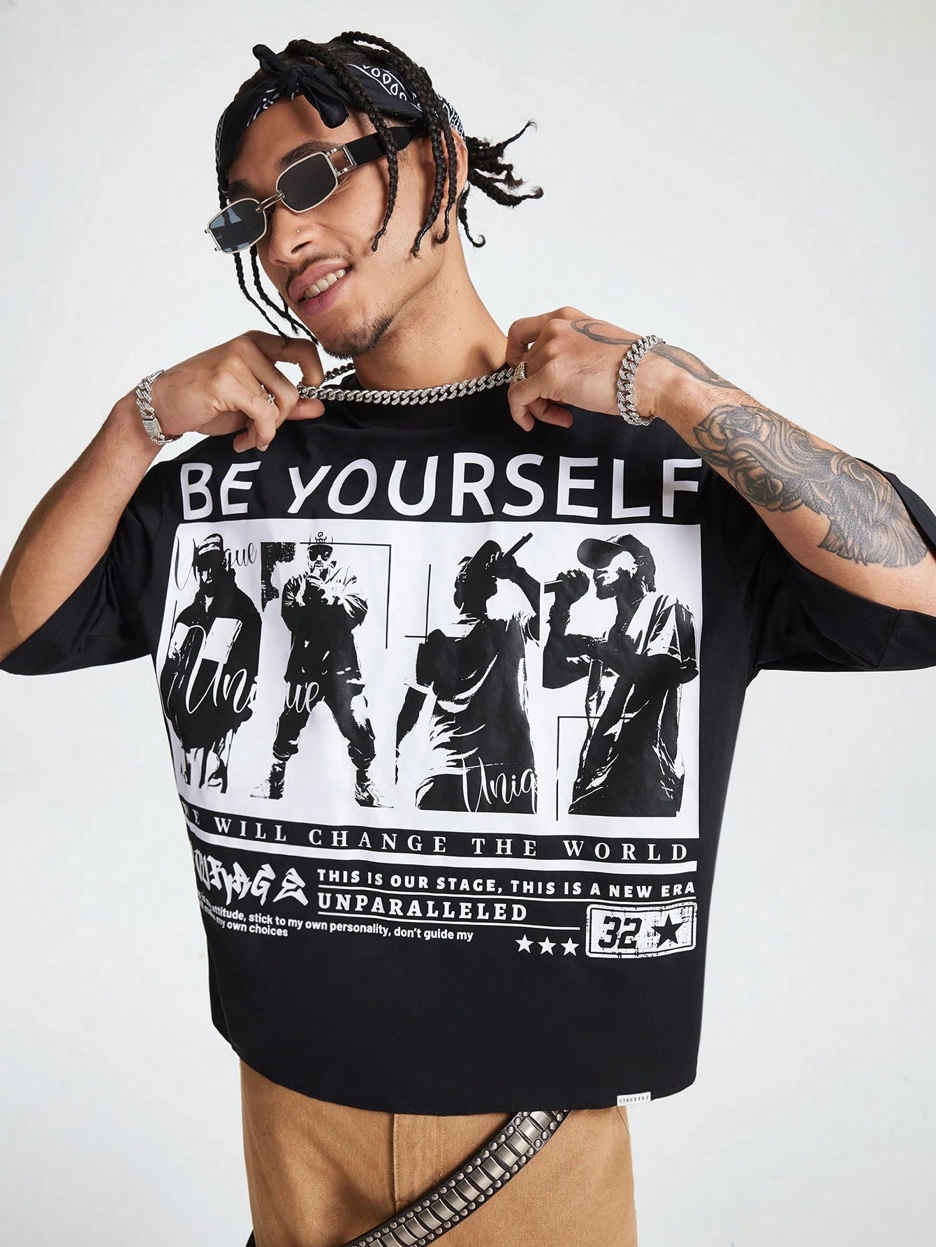 Men Vintage Slogan Print T-Shirt