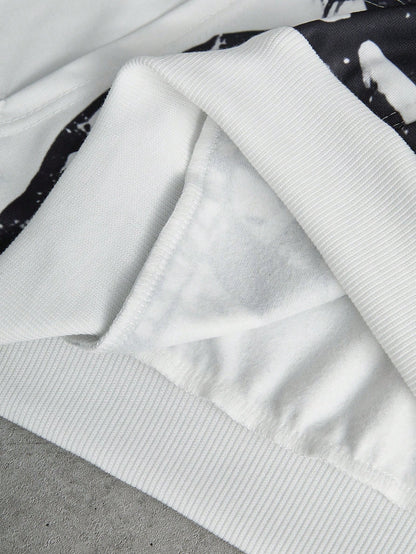 Men White Benjamin Franklin Puff Hoodie