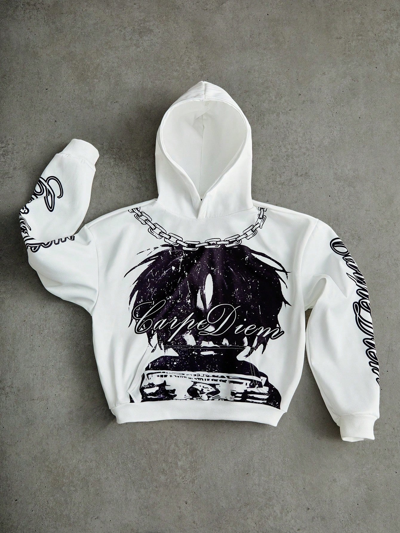 Men White Benjamin Franklin Puff Hoodie