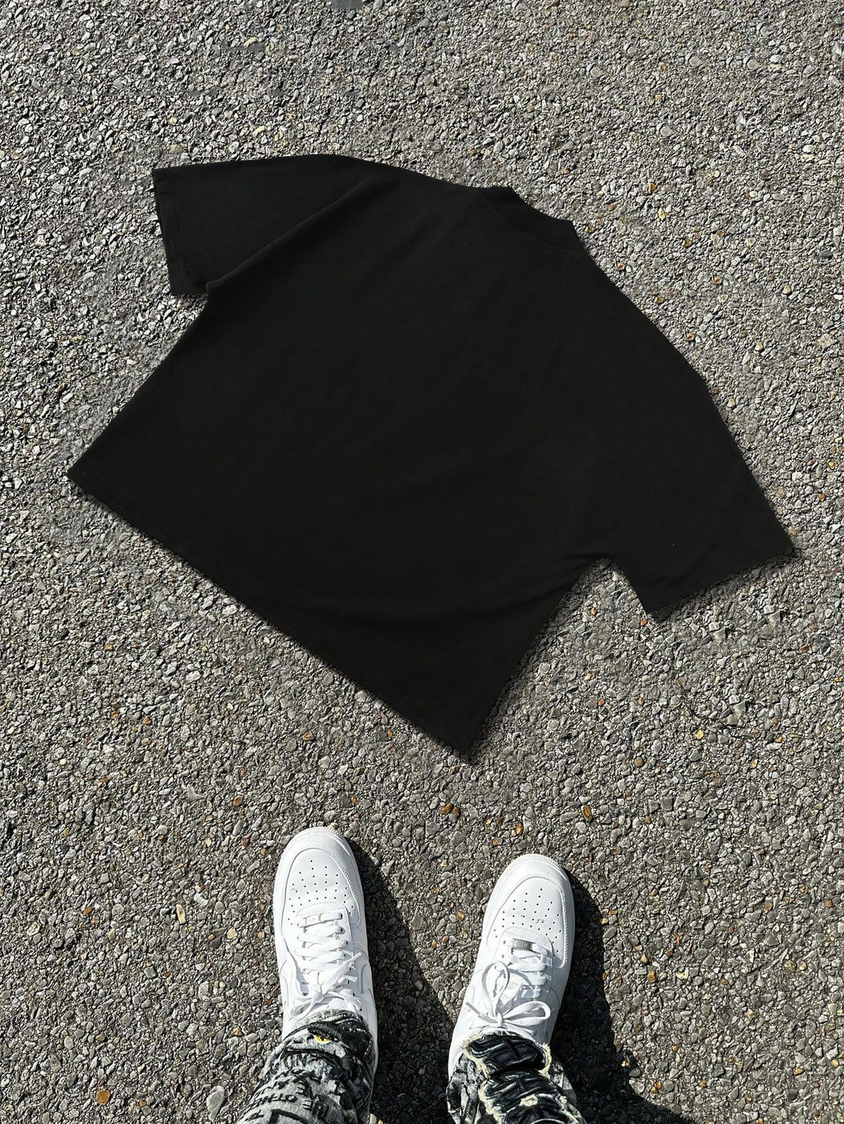 Men Y2K Black White Portrait Graphic Oversized Tee