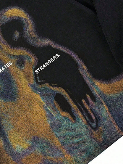 Men Y2K Thermal Print Graphic Hoodie